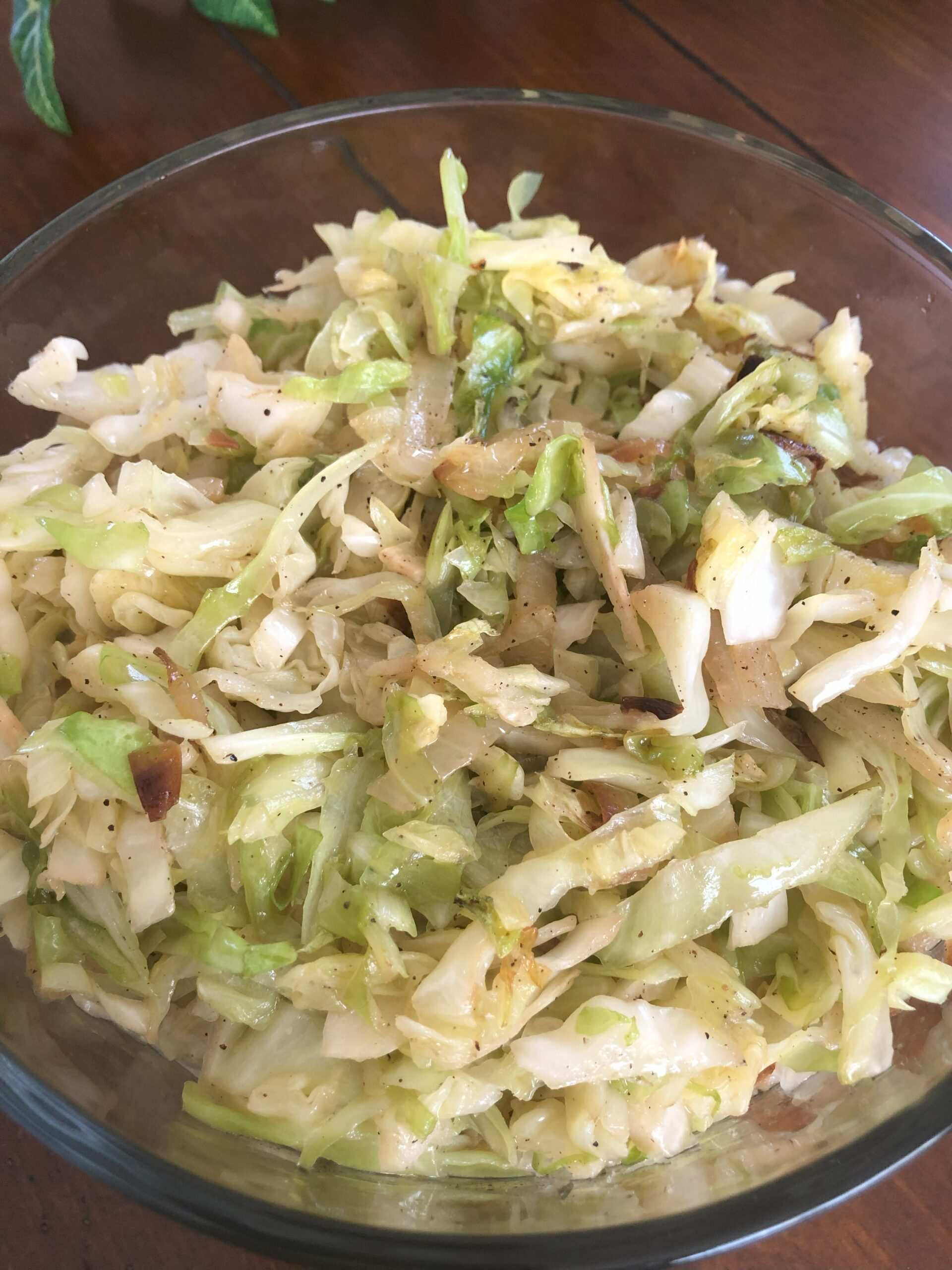 Caramelized Onions and Cabage in the bowl.