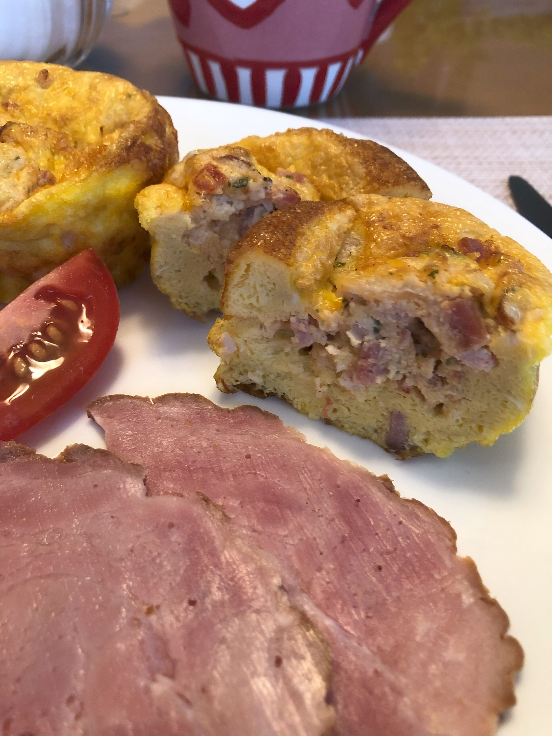 Ham and Cream Cheese Stuffed Egg Bites