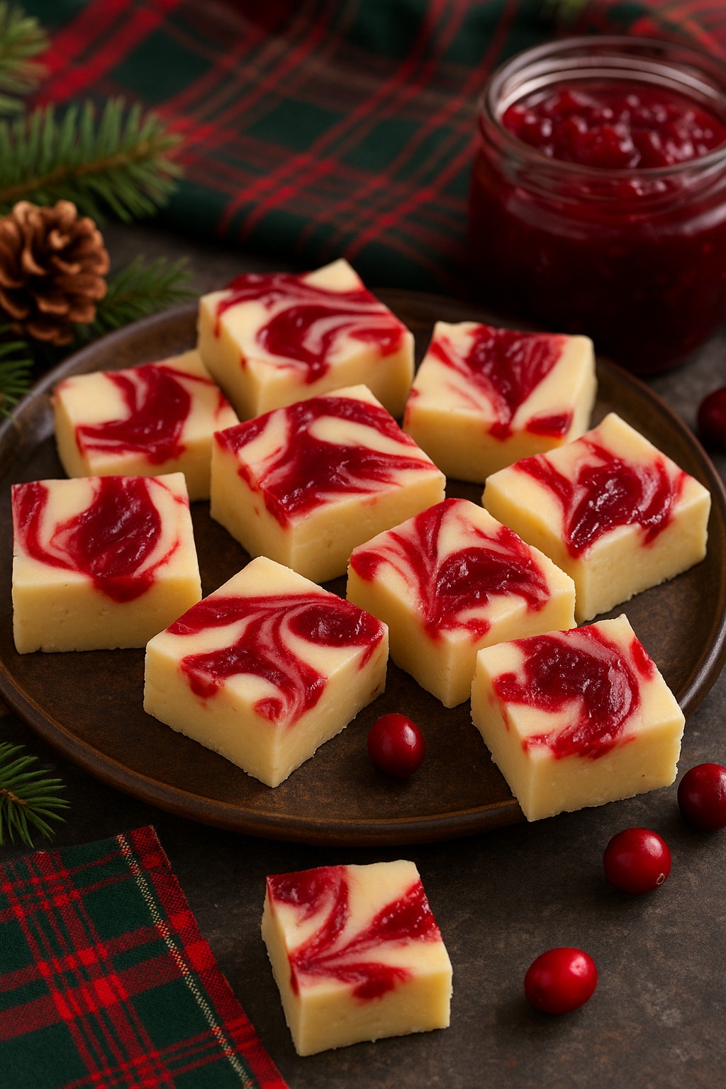 Cranberry Swirl Fudge