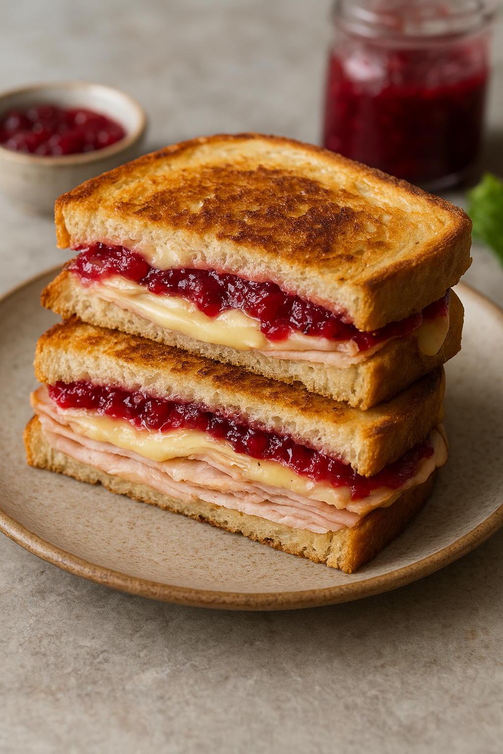 Grilled Cheese with Cranberry Sauce