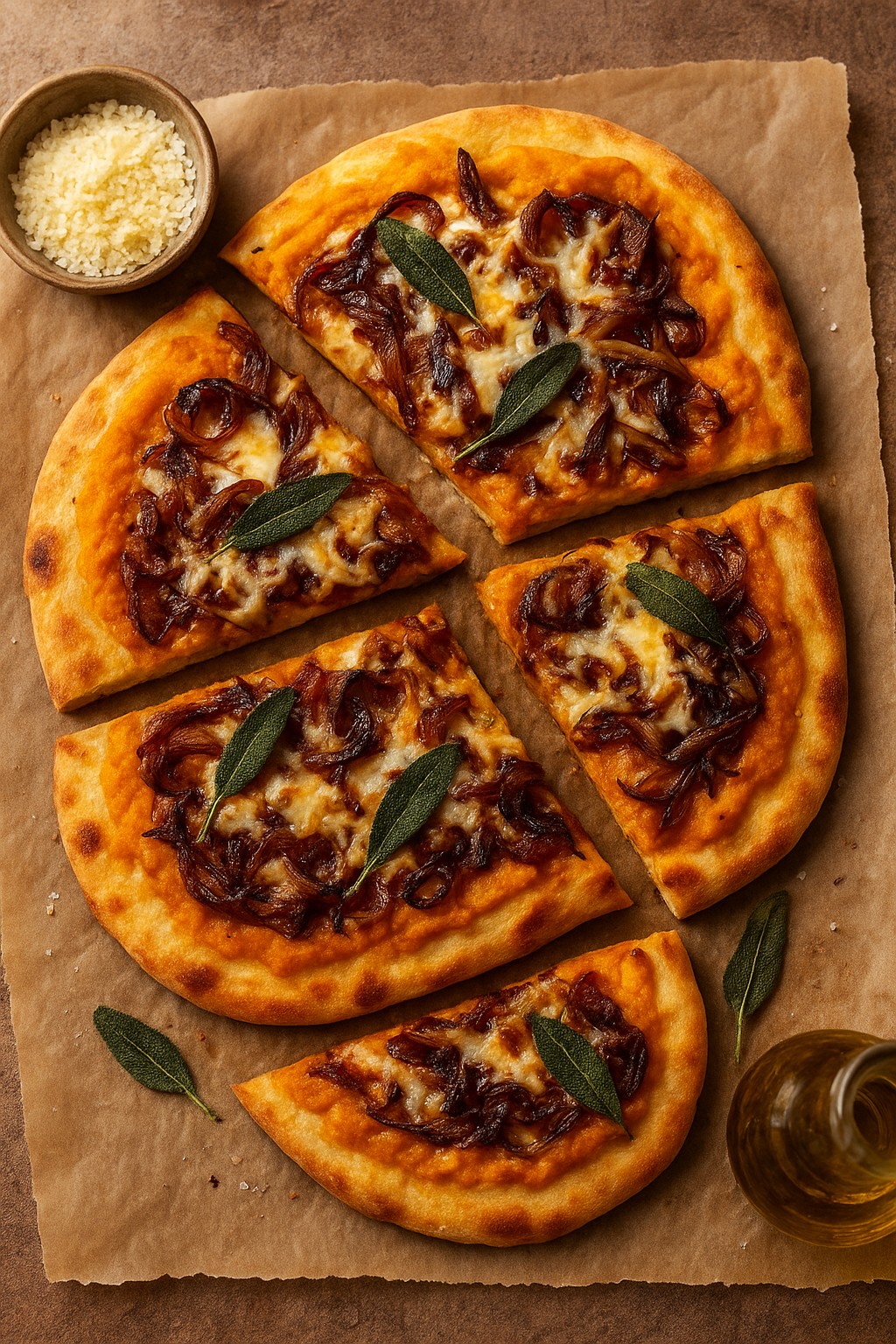 Pumpkin & Caramelized Onion Flatbread with Sage