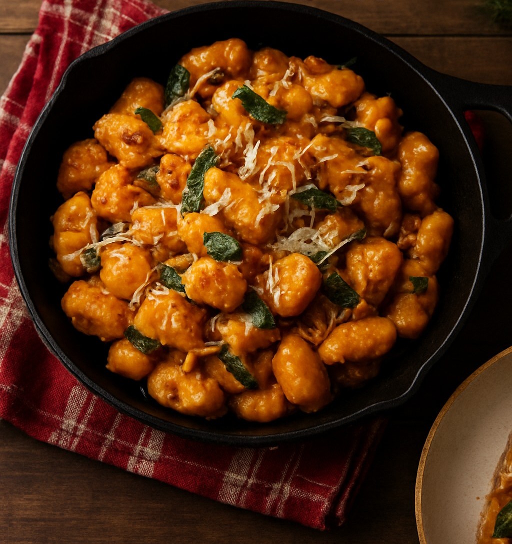 Savory Pumpkin Parmesan Gnocchi Skillet