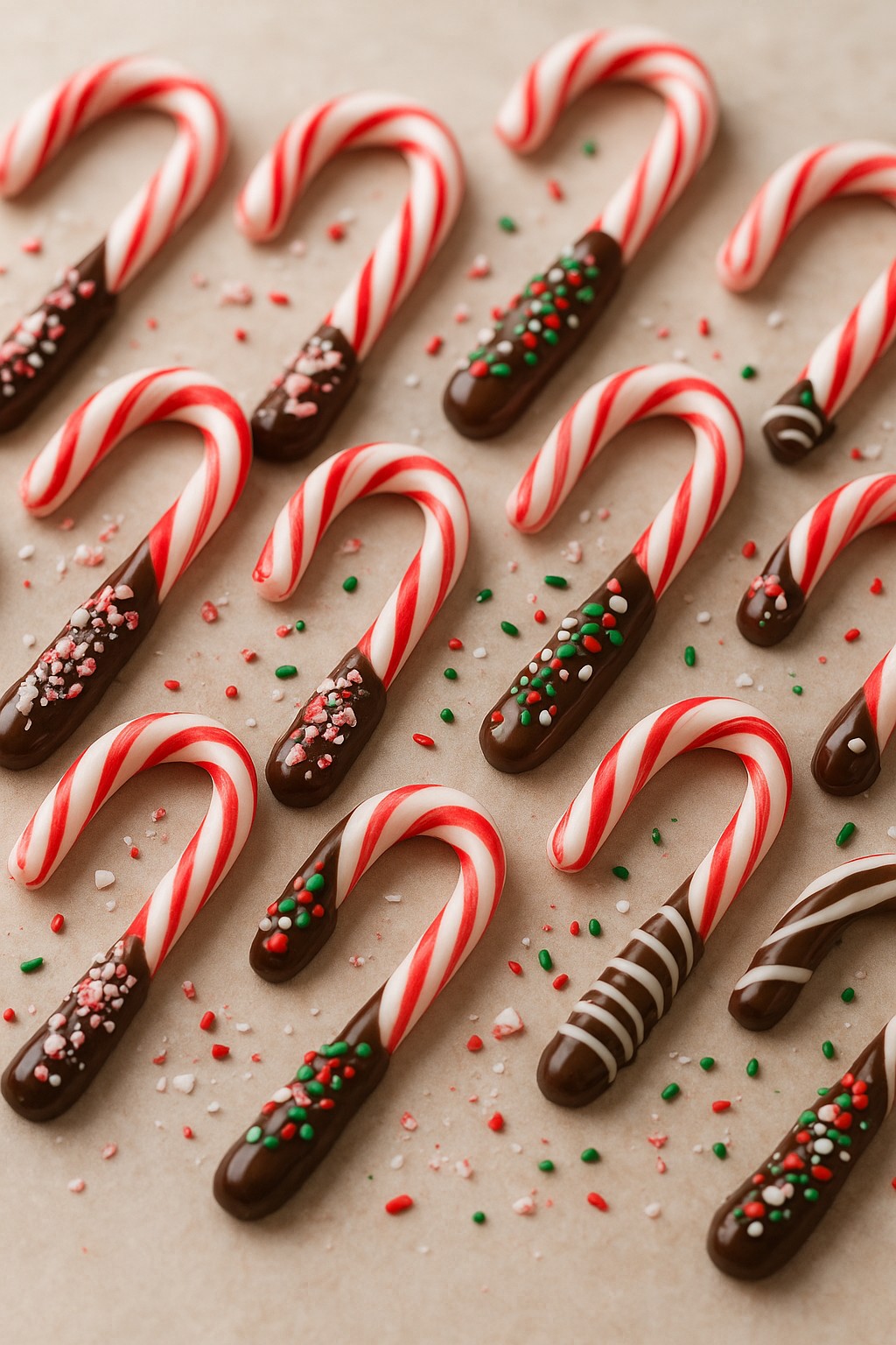 Chocolate-dipped Candy Canes