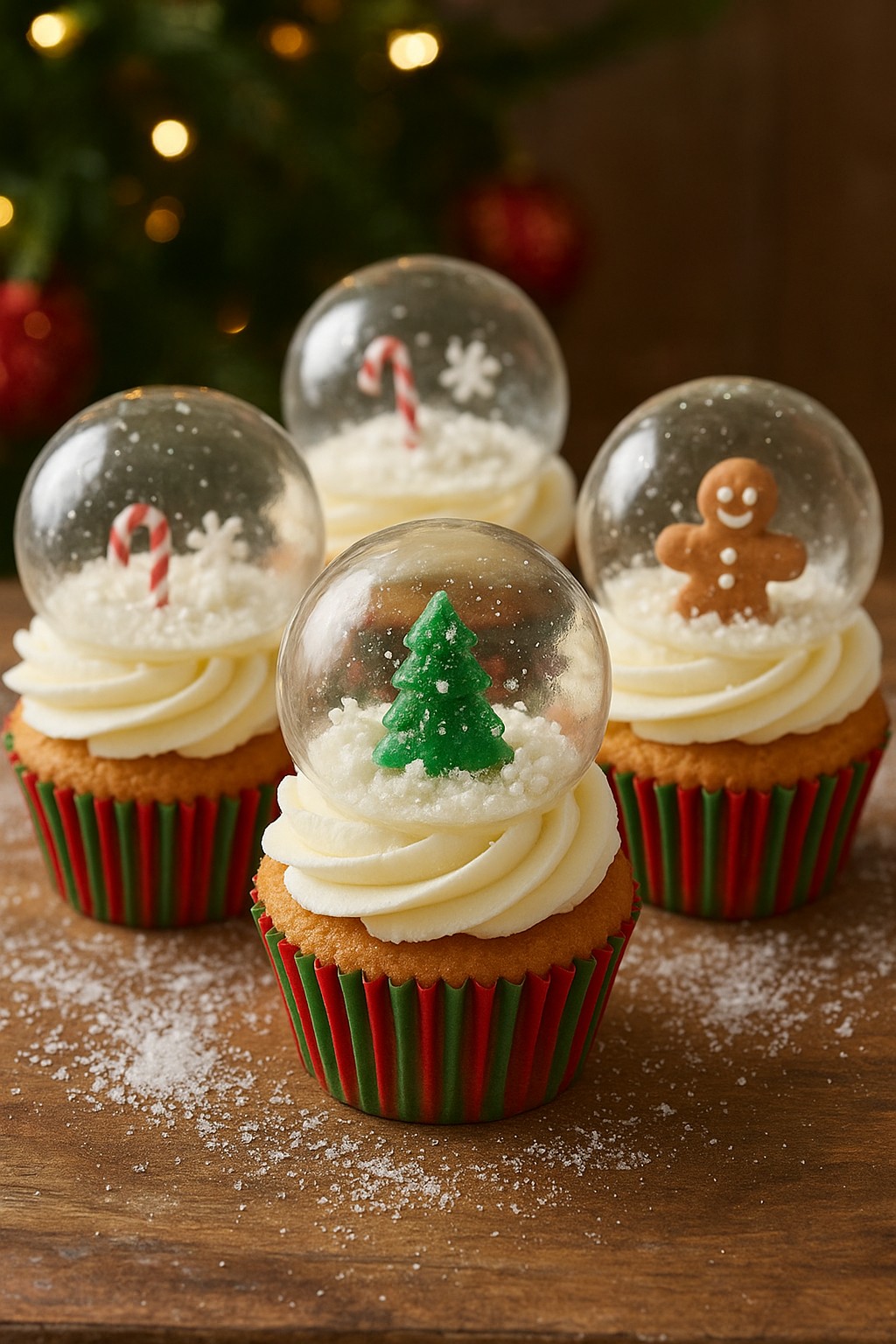 Christmas Snow Globe Cupcakes
