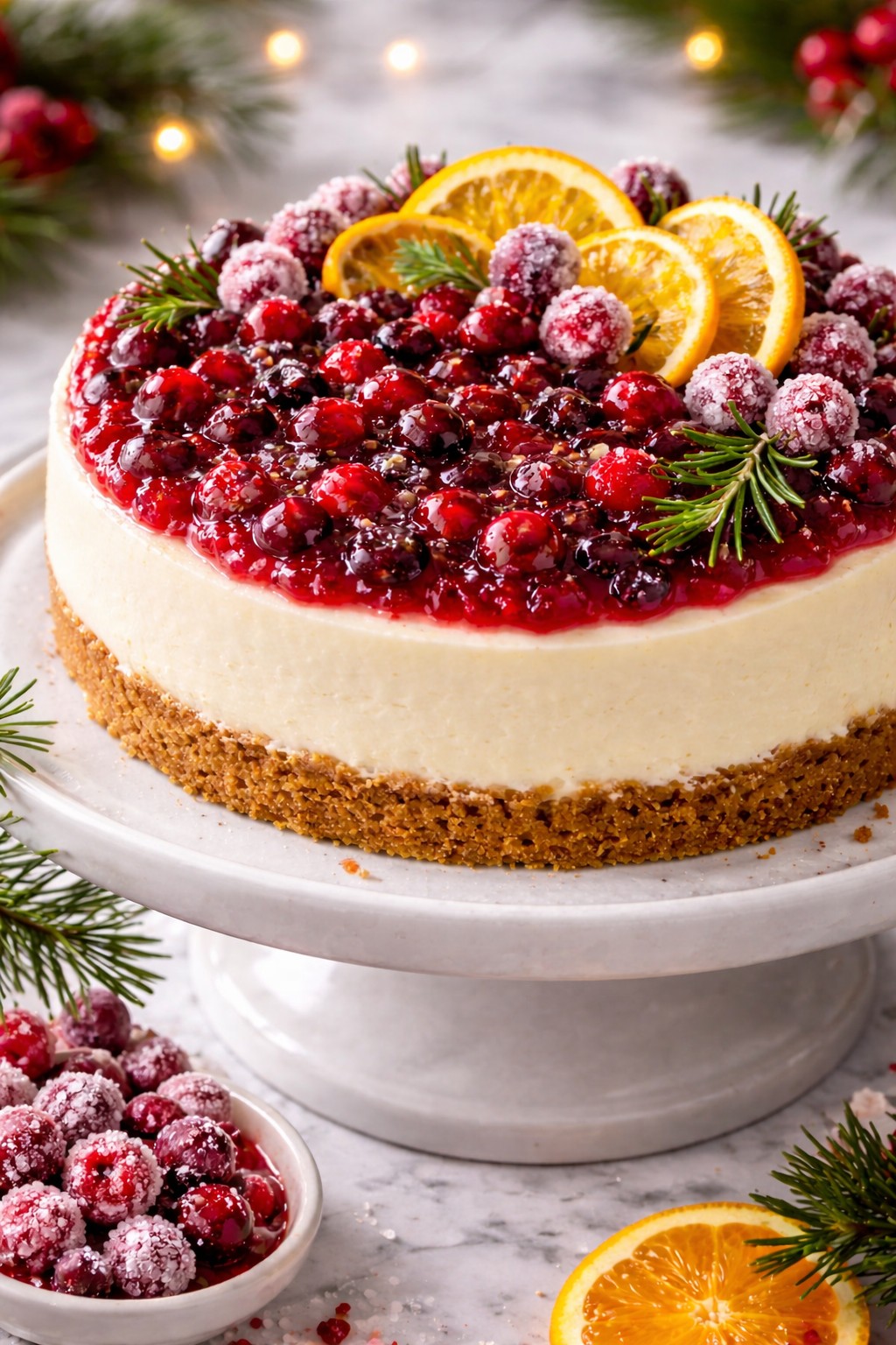Cranberry Orange Cheesecake