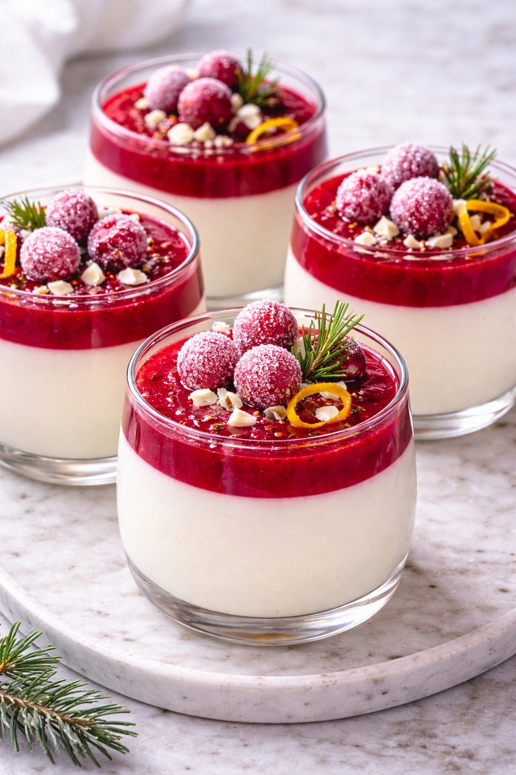 Cranberry Panna Cotta
