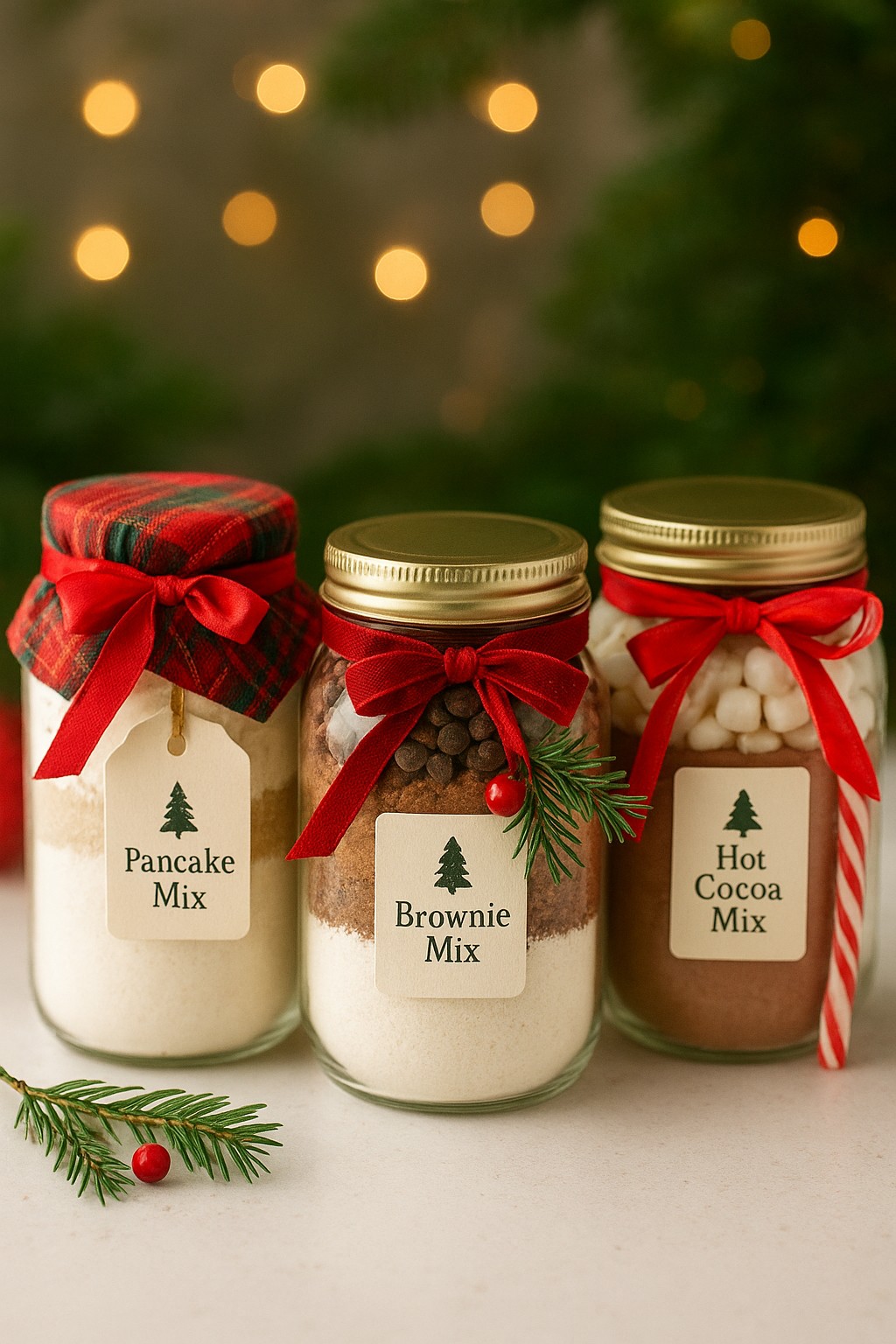 Gift jars on the table.