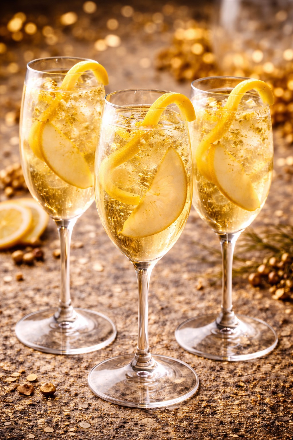 Golden Pear Prosecco Cocktail