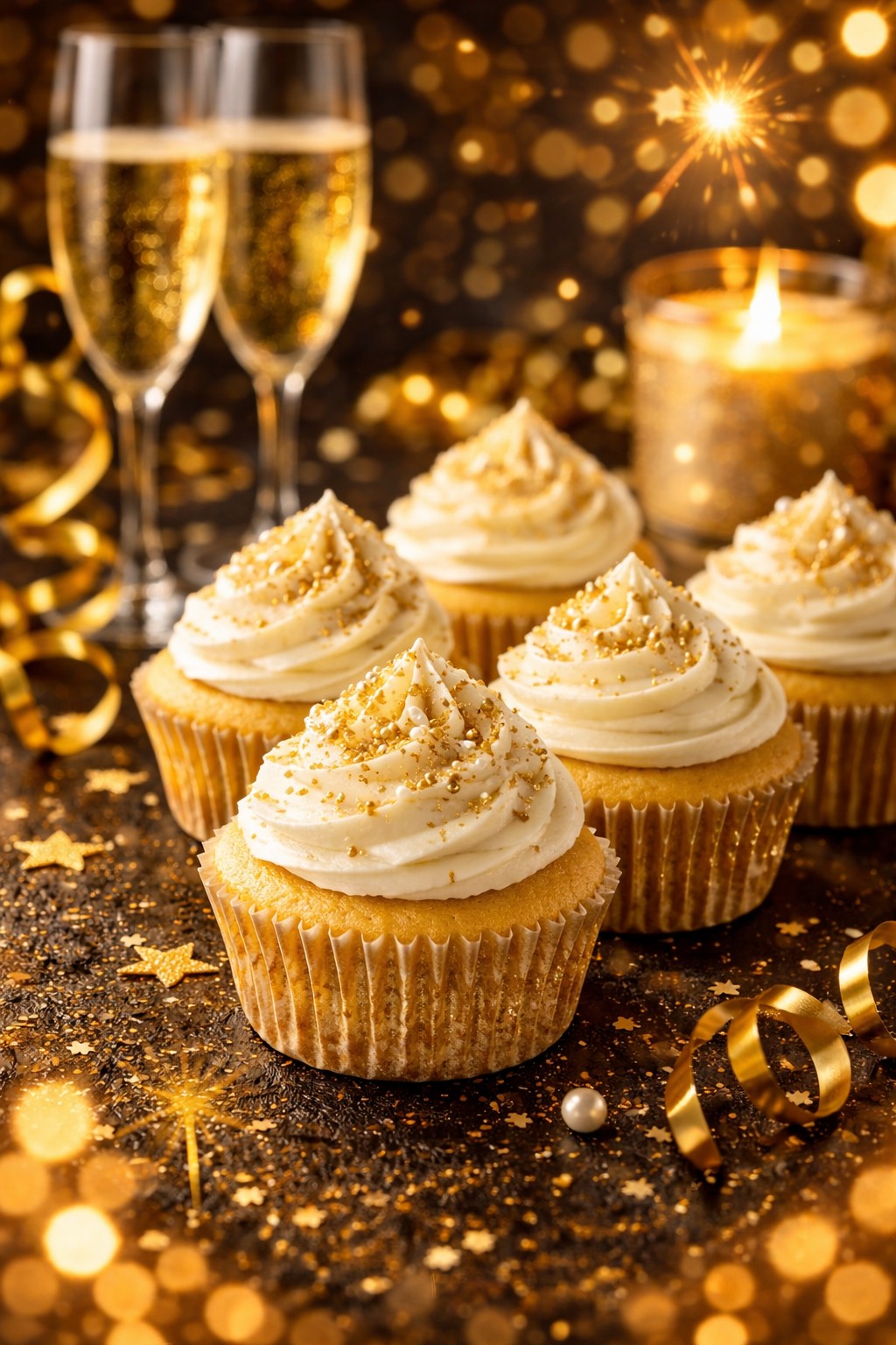 Champagne Cupcakes with Vanilla Bean Frosting