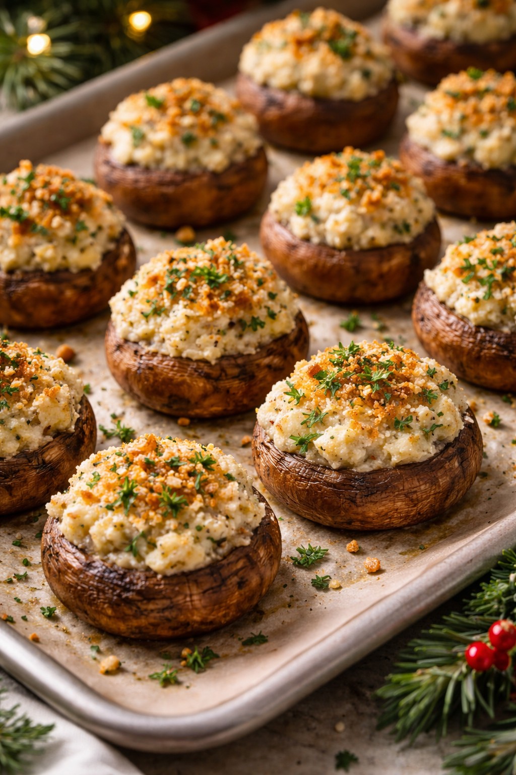 Stuffed Mushrooms on the table.