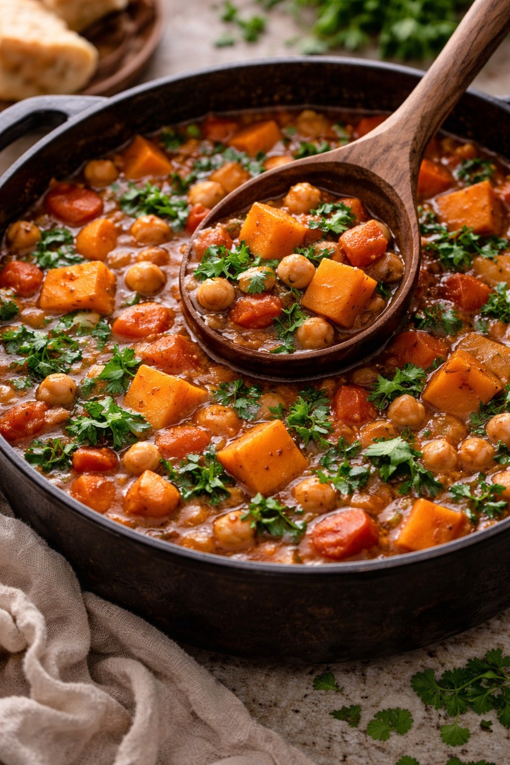 Moroccan Chickpea & Sweet Potato Stew