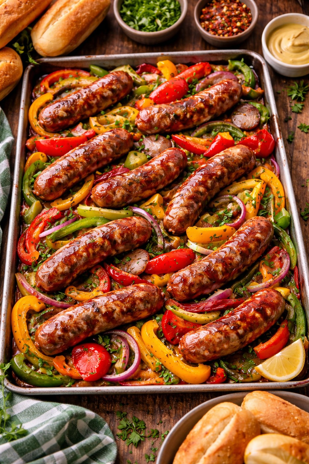 Sheet Pan Sausage and Peppers
