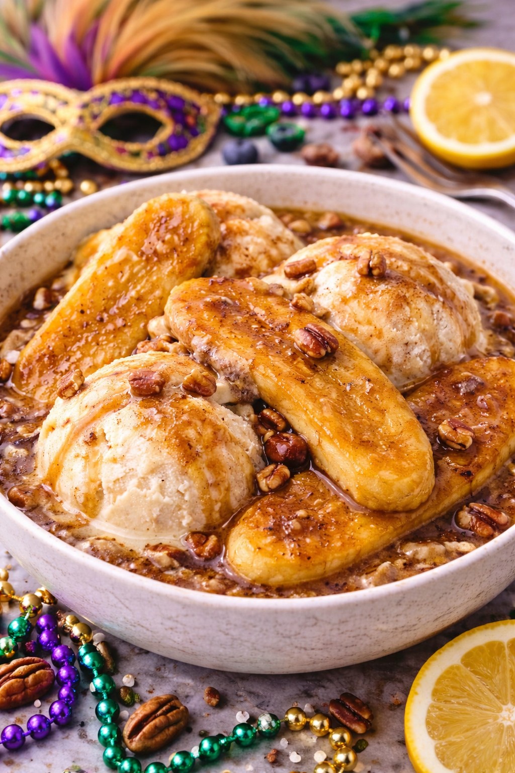Bananas Foster on the table.