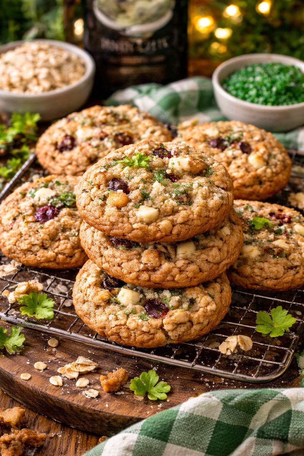 Brown Butter Irish Oat Cookies on the table.