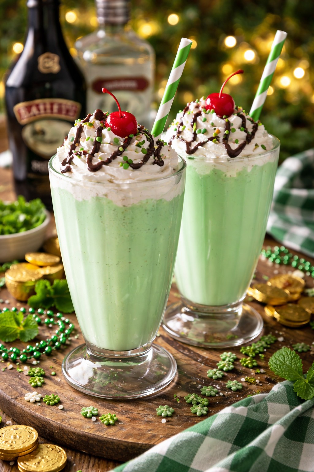 Shamrock Shake on the table.