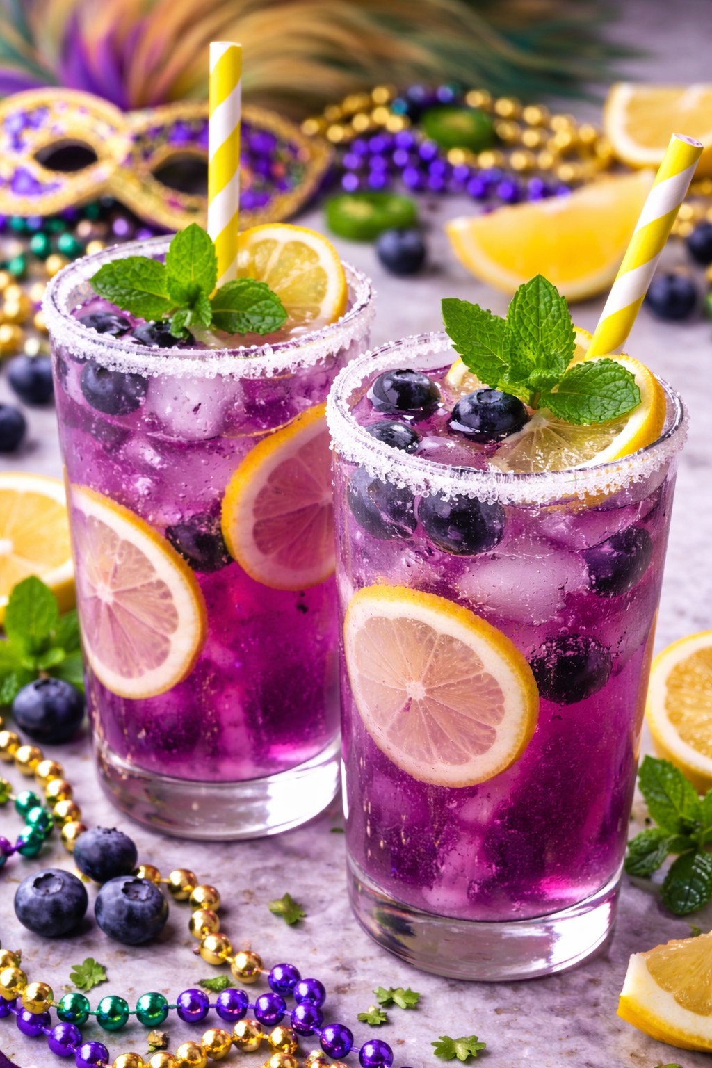 Sparkling Purple Lemonade on the table.